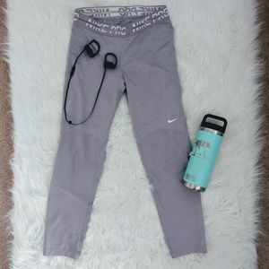 Gray Nike Pro running leggings